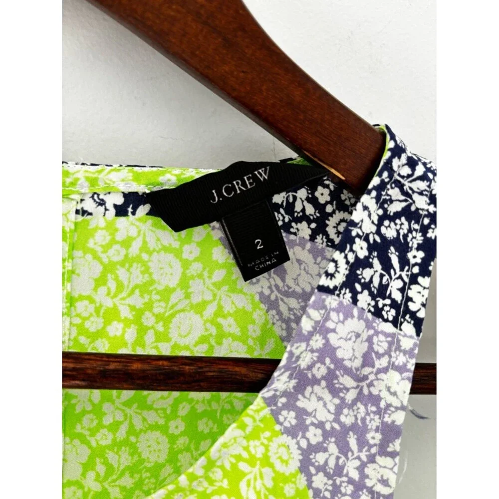 J.Crew Silk Floral Colorblock Tank Top | Bright Preppy Chic